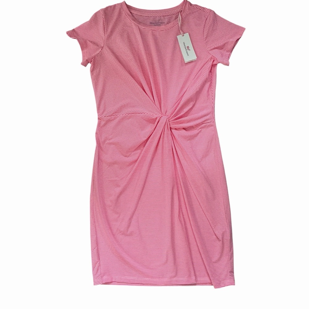 Vineyard Vines Dress Womens S PInk Striped Sankaty Twist Coastal Nautical UPF - Picture 1 of 8